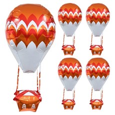 파티클럽 열기구 호일 풍선, 웨이브 오렌지, 5개
