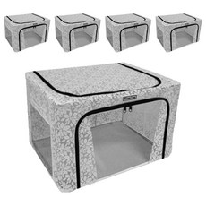 마이닝 대용량 플라워 리빙박스, 투명 + 네이비, 5개