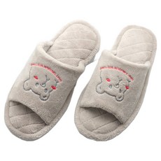 XUZU 舒筑 甜美保暖室內布拖鞋, 卡其色, 280mm, 1雙