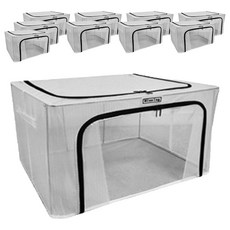 MINEING 大容量PVC Morning生活收納箱, 10個, 透明 + 棕色