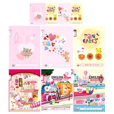 YOUNG ART 女童寬版英文筆記本, 10本, 款式隨機
