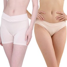 PETITMARIEE 人造絲V型交叉低腰內褲 + 四角內褲組