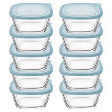 발룬피니 원터치 크리스탈 유리 밀폐용기, 10개, 350ml