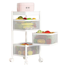 Amood 可移動式旋轉收納推車, 3層, 白色
