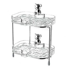 iSFun 浴室收納 免打孔冰川波紋雙層瀝水肥皂盒, 透明色, 1個