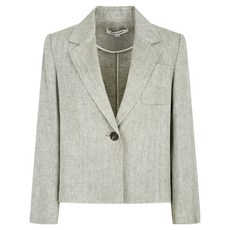 NICE CLAUP 女士單釦亞麻短版夾克