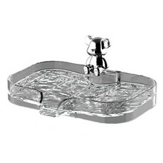 iSFun 浴室收納 免打孔冰川波紋雙層瀝水肥皂盒, 透灰, 1個