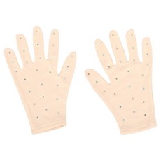 피겨대회 큐빅 장갑 양손 착용 세트, 살구색, 1세트