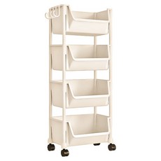 小麥購物 收納推車, 米白色, 4層