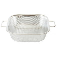 Reborn.J 304不鏽鋼穿孔附把手方形瀝水籃, 1個, 單一顏色