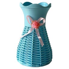 썬앤드림 플라스틱 화병 라탄, 블루