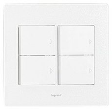 Legrand 羅格朗 Tabian Deco 壓克力 4開關 Simple 牛奶白珍珠, 1個