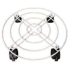 마샤투 스틸 바퀴 달린 화분 받침대, 화이트, 1개