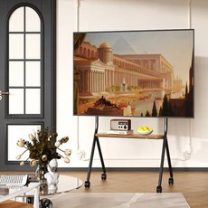 Life+ 32~75吋可調節移動式液晶電視架/電視立架/電視掛架 消光黑, YSTC-03B, 1個