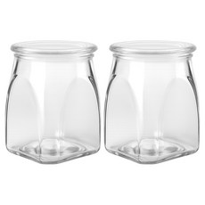 발룬피니 다용도 사각 유리 저장병 보관용기, 2개, 310ml
