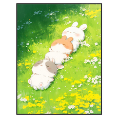 Taminayo 可愛 DIY 繪畫 30 x 40 cm, 1個, 排成一列的兔子