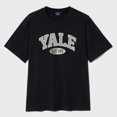 YALE 남녀공용 투톤아치 반팔 티셔츠