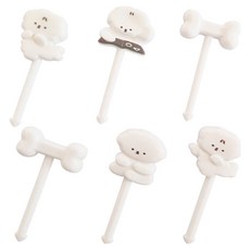 마루끼 아기자기 흰 강아지 픽 MP030, 6개입, 1개