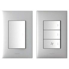 Legrand 羅格朗 Apela 銀色 Simple 3孔開關 下置FAN + 1孔開關 套組, 1套