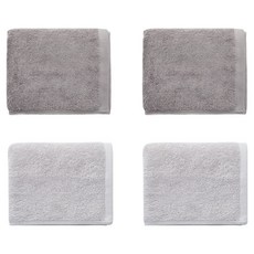 JAJU 도톰한 세면타월 34 X 75 cm 4P, 그레이, 라이트그레이, 1세트