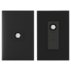 Legrand 羅格朗 Apella 黑色 簡約 CATV電視訊號裝置 2路 8dB + 3路 11dB 套組, 1套