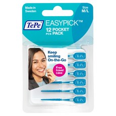 TePe 緹碧 Interdental Brushes x-soft 超軟刷毛牙間刷 M 6支 + L 6支 藍色, 0.6mm, 12支, 1組