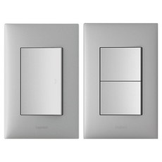 Legrand 羅格朗 Apela 銀色 Simple 1聯開關 + 2聯開關 套組, 1套