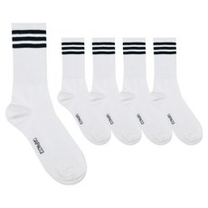 CAPACCI 女款三線長筒運動無緩衝襪 5雙, 白色, 白色, 白色, 白色, 白色, 5個