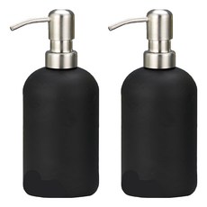 小麥購物 全黑玻璃按壓瓶 L359 400ml, 黑色, 2個