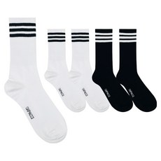 CAPACCI 男款三線長筒運動無緩衝襪 5雙, 白色, 白色, 白色, 黑色, 黑色, 5個