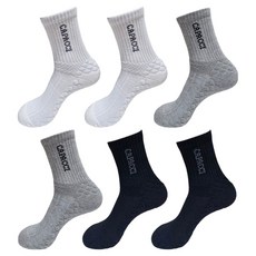 가파치 남성용 에어삭스 골지 스포츠 중목 양말, 혼합색상, 6세트