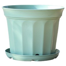 Green Hug 土壤香氣塑膠花盆 + 托盤組, 1套, 綠色