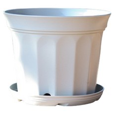 Green Hug 泥土香氣塑膠花盆 + 託盤組, 1套, 灰色