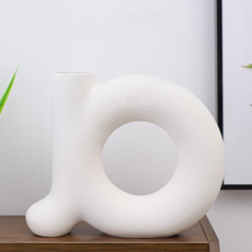 Sun & Dream 陶瓷花瓶 花瓶 擺件, 霧面白色