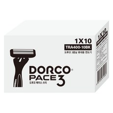 Dorco Pace DORUCO 3層刀片攜帶式刮鬍刀, 10入, 1個