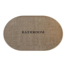 小麥購物 亞麻編織浴室防滑地墊 L220, 1個, 橢圓  bathroom 燕麥色