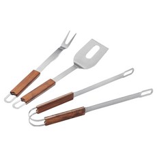Philippi 胡桃木柄BBQ燒烤鏟夾叉3件組 附收納盒, 木頭色, 1組