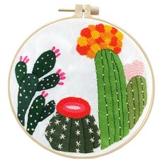 Tappia Pick&Home 可愛法式刺繡套組, 1個, 紅花仙人掌