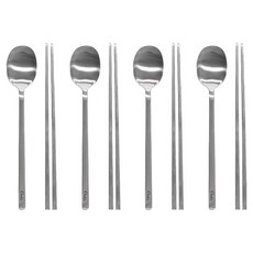 HANIL STAINLESS STEEL 奧丁餐具組 304J1, 4套, 湯匙 + 筷子, 單一顏色