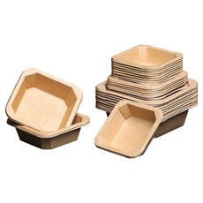 堅固牛皮紙方形托盤 小 12.5 x 3.5 cm 10入 + 中 14 x 4.5 cm 10入 + 大 17.5 x 5.5 cm 10入 套組, 1套