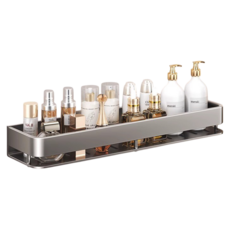 小麥購物 高質感浴室置物架 L215 單層 600g, 1個, 槍灰色