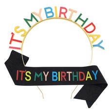 DALLOA 生日派對主角裝飾用品組, 黑色, 1個