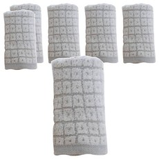 SHING LONG TEXTILE 台灣興隆毛巾 小方格銀竹炭方巾, 6條, 灰色