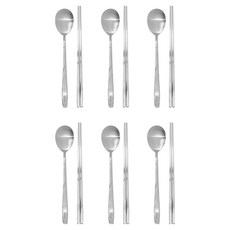 한일스텐레스 아델리오 스텐 수저 6벌 세트 304J1, 1세트, 숟가락 6p + 젓가락 6p