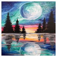 Taminayo 療癒系DIY數字油畫 40 x 50 cm, 1個, 水中夕陽