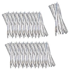 코히모 반짝이 컬러 막대타이 5W0440, 1세트, 실버