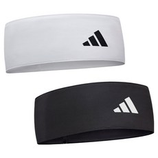 adidas 愛迪達 訓練髮帶2件組, 1套, 白色, 黑色