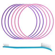 깔끔왕 실리콘 식판뚜껑 고무패킹 교체키트 5mm 2종 + 세척솔 세트, 핑크 + 보라, 1세트, 실리콘 6p + 세척솔