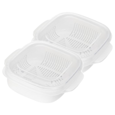 可微波白飯分裝盒, 透明色, 2個