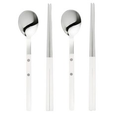 Bogen Minette 感性餐具組, 白色, 2套, 湯匙2入 + 筷子2雙